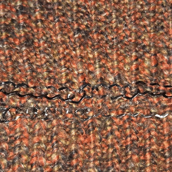 Chicos Brown and orange open front cardigan with chainntrim, Size M - Picture 4 of 7